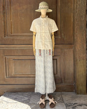 將圖片載入圖庫檢視器 LL114BB109條紋棉紗十字繡長褲（暗藍）
