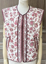 將圖片載入圖庫檢視器 G&amp;MMVIOLA日耳曼印花棉紗背心（酒紅）
