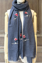 將圖片載入圖庫檢視器 CIC2440SKI滑雪刺繡羊毛圍巾（暗藍）
