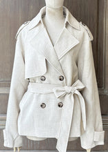 將圖片載入圖庫檢視器 G&amp;MVOGUE法式亞麻腰帶風衣（亞麻）
