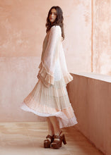 將圖片載入圖庫檢視器 MDLUBUD 百衲印花蛋糕裙襬長袖洋裝 | 秋香綠
