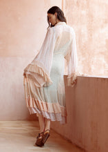 將圖片載入圖庫檢視器 MDLUBUD 百衲印花蛋糕裙襬長袖洋裝 | 秋香綠
