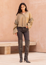 將圖片載入圖庫檢視器 MDODESSA 荷葉棉紗襯衫 | 淺褐
