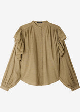 將圖片載入圖庫檢視器 MDODESSA 荷葉棉紗襯衫 | 淺褐
