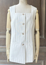 將圖片載入圖庫檢視器 G&amp;MVIC細條紋法式背心（亞麻）
