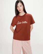 將圖片載入圖庫檢視器 G&amp;MVANDERS刺繡文字Tee（磚橘）
