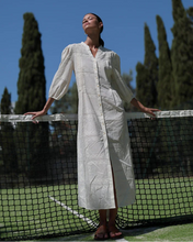 將圖片載入圖庫檢視器 LL178NT811藤蔓格紋刺繡襯衫洋裝（米白）
