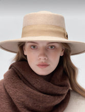 將圖片載入圖庫檢視器 MCLAURENT法國緞帶毛氈圓盤帽（駝）
