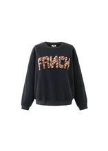 將圖片載入圖庫檢視器 FRNCHCH25704 豹紋毛巾字母衛衣 | 碳灰
