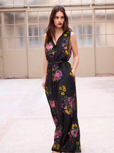 將圖片載入圖庫檢視器 MDPRUNELLE春日花卉jumpsuit洋裝（黑）

