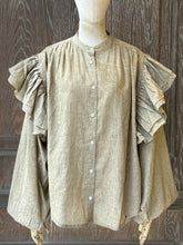 將圖片載入圖庫檢視器 MDODESSA 荷葉棉紗襯衫 | 淺褐

